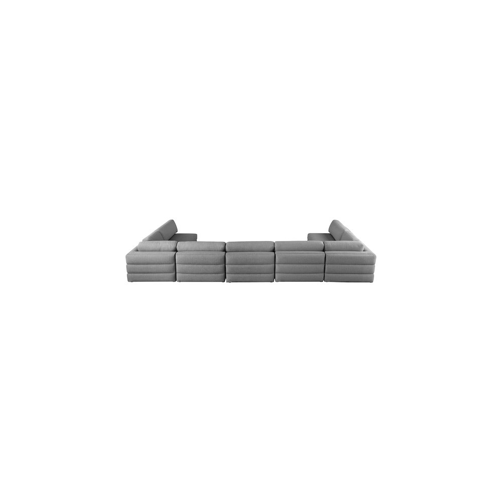Beckham Grey Durable Linen Textured Fabric Modular Sectional