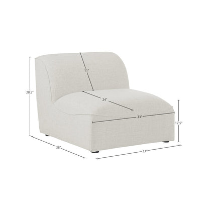 Miramar Cream Durable Linen Textured Armless