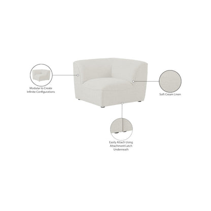 Miramar Cream Durable Linen Textured Corner