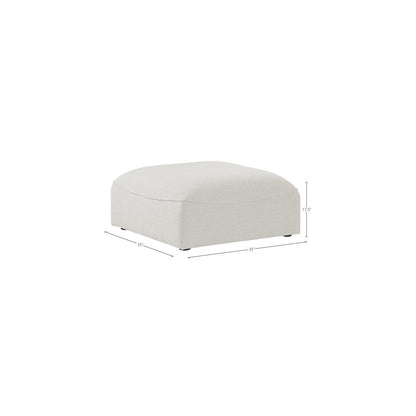 Miramar Cream Durable Linen Textured Ottoman