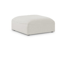 Miramar Cream Durable Linen Textured Ottoman