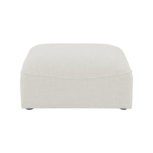 Miramar Cream Durable Linen Textured Ottoman