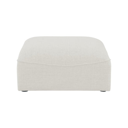 Miramar Cream Durable Linen Textured Ottoman