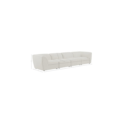 Miramar Cream Durable Linen Textured Modular Sofa