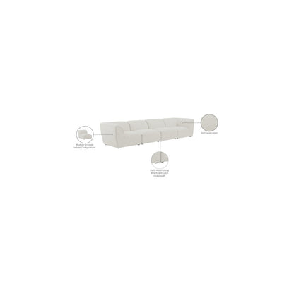 Miramar Cream Durable Linen Textured Modular Sofa