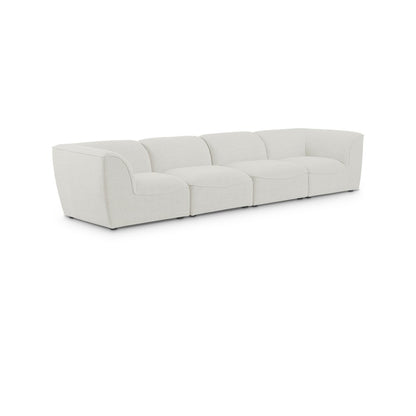 Miramar Cream Durable Linen Textured Modular Sofa