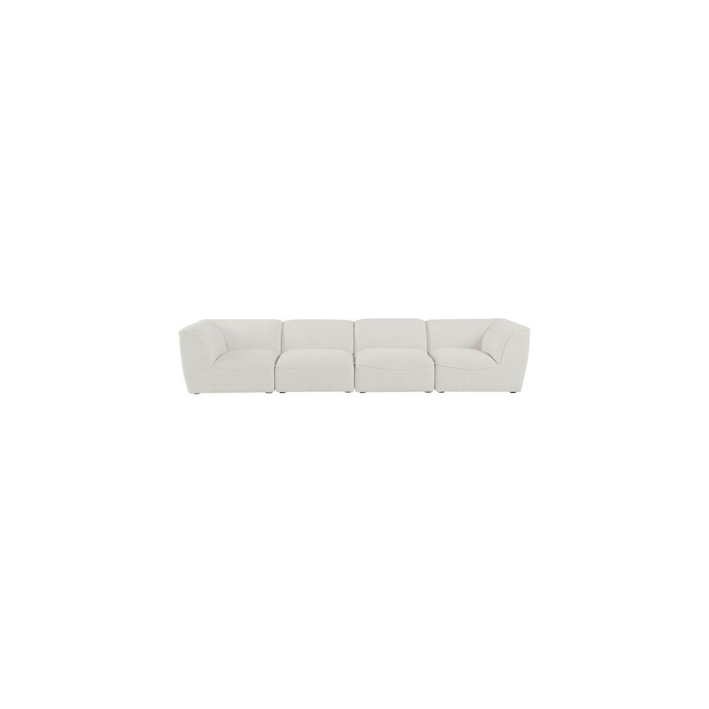 Miramar Cream Durable Linen Textured Modular Sofa