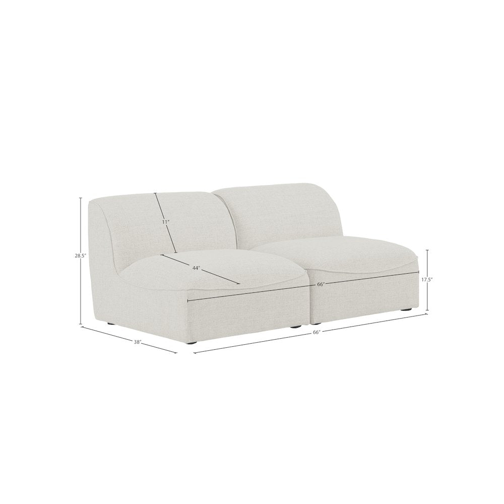 Miramar Cream Durable Linen Textured Modular Sofa