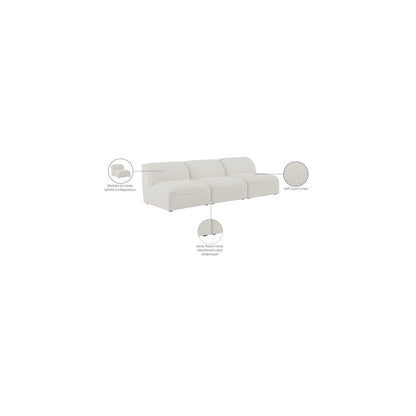 Miramar Cream Durable Linen Textured Modular Sofa