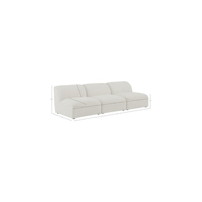 Miramar Cream Durable Linen Textured Modular Sofa