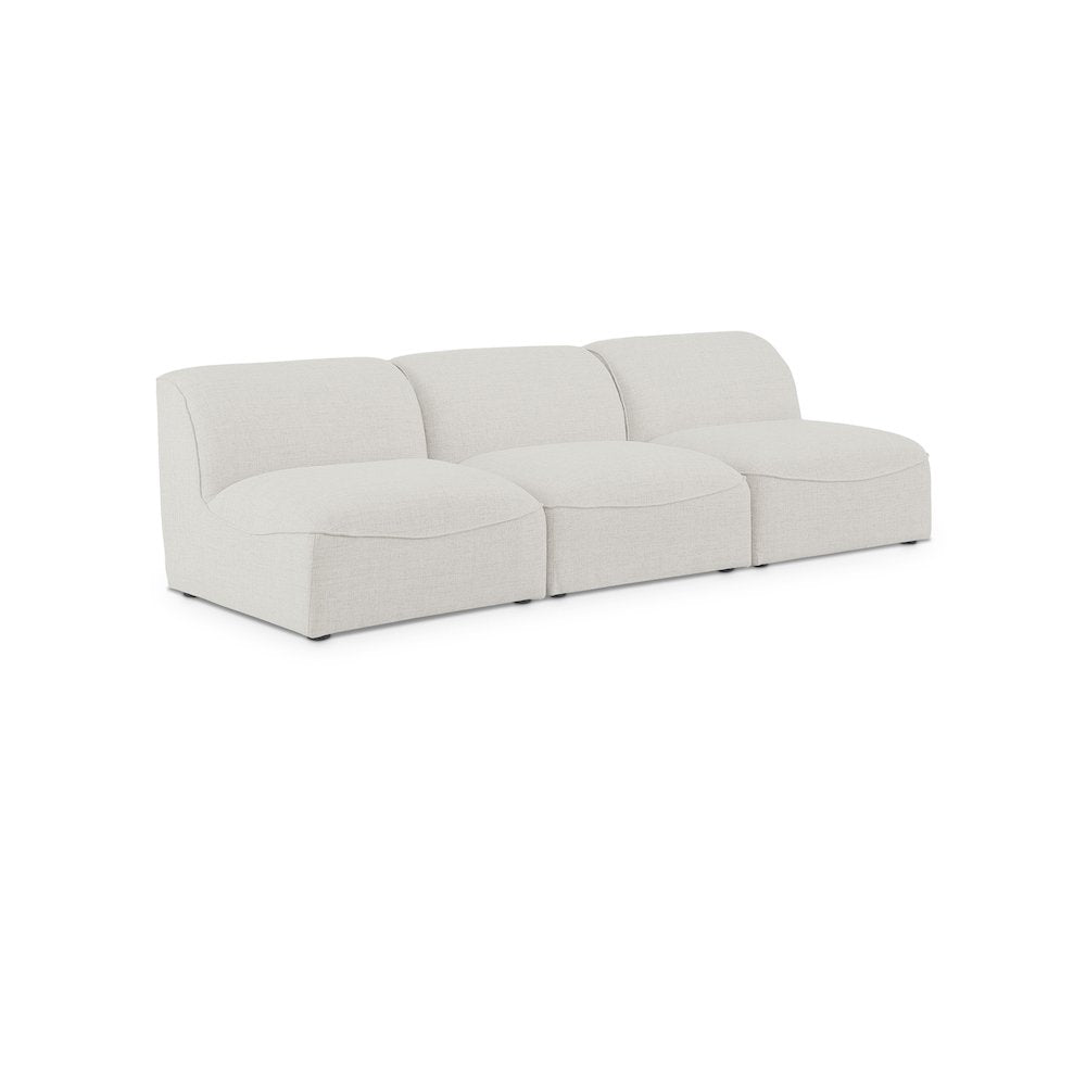 Miramar Cream Durable Linen Textured Modular Sofa
