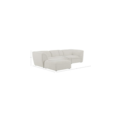 Miramar Cream Durable Linen Textured Modular Sectional