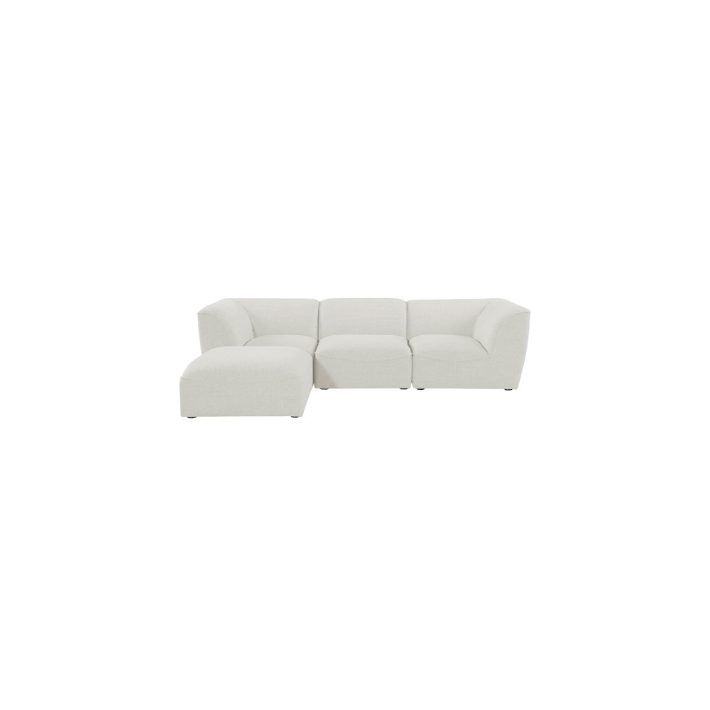Miramar Cream Durable Linen Textured Modular Sectional