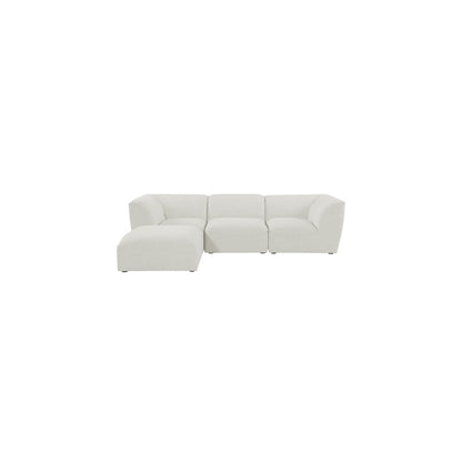 Miramar Cream Durable Linen Textured Modular Sectional