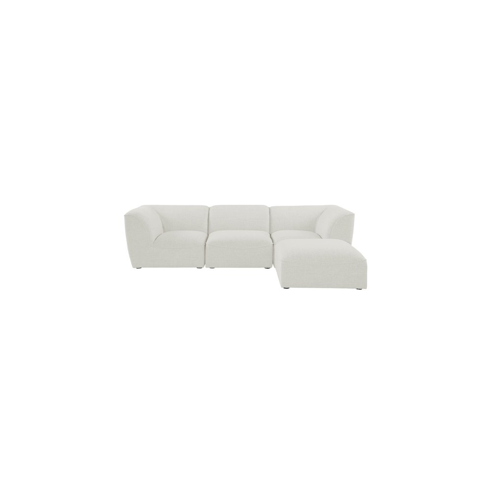 Miramar Cream Durable Linen Textured Modular Sectional