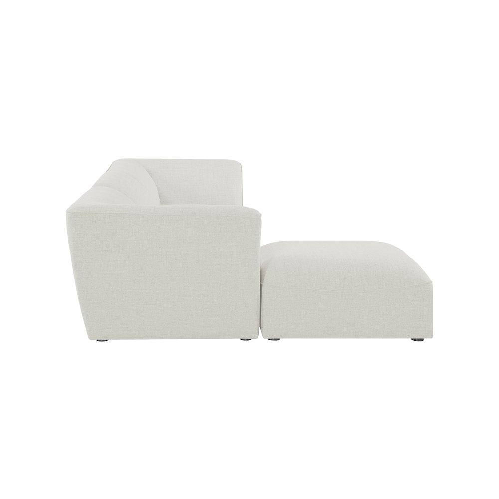 Miramar Cream Durable Linen Textured Modular Sectional