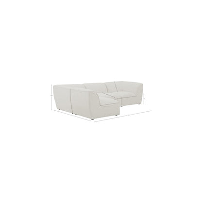 Miramar Cream Durable Linen Textured Modular Sectional