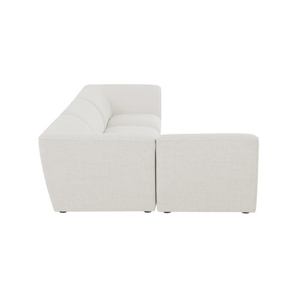 Miramar Cream Durable Linen Textured Modular Sectional