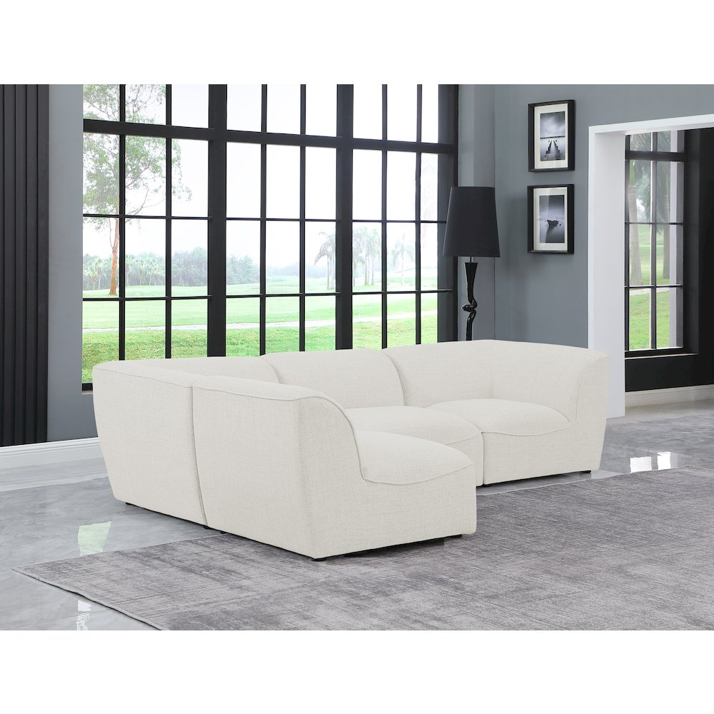 Miramar Cream Durable Linen Textured Modular Sectional