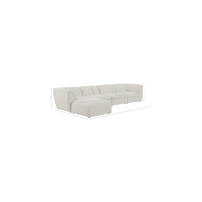 Miramar Cream Durable Linen Textured Modular Sectional