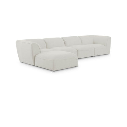 Miramar Cream Durable Linen Textured Modular Sectional