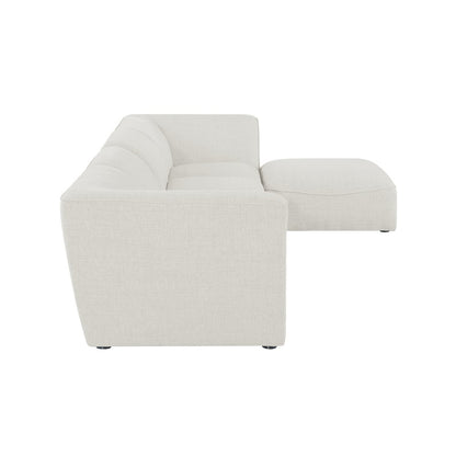 Miramar Cream Durable Linen Textured Modular Sectional