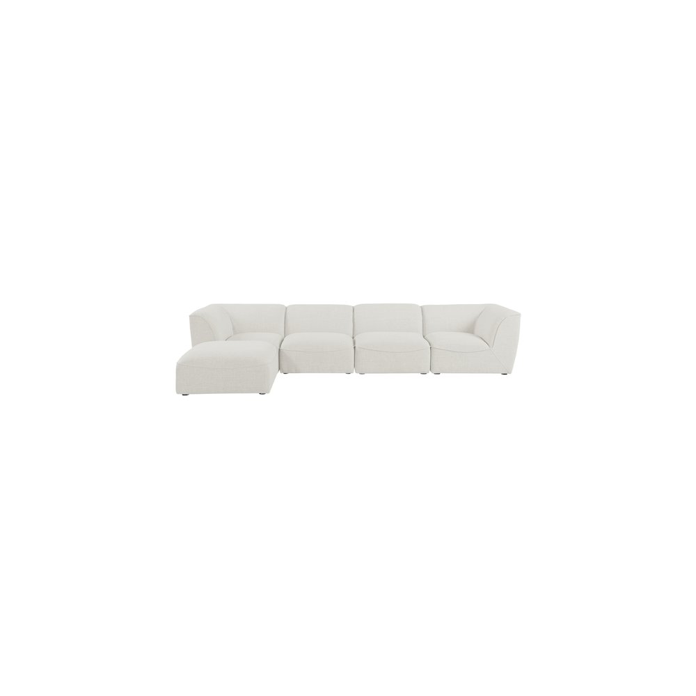 Miramar Cream Durable Linen Textured Modular Sectional