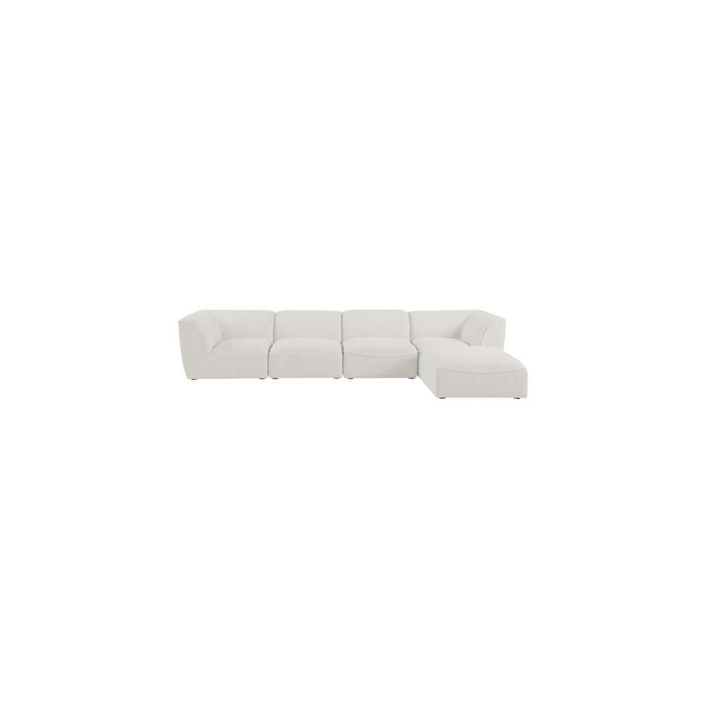 Miramar Cream Durable Linen Textured Modular Sectional