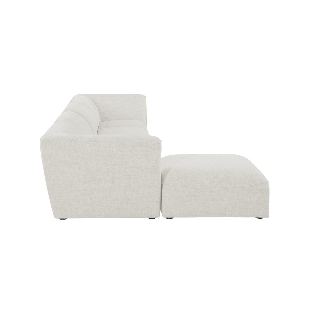 Miramar Cream Durable Linen Textured Modular Sectional