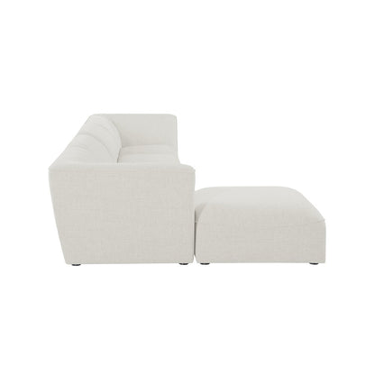 Miramar Cream Durable Linen Textured Modular Sectional