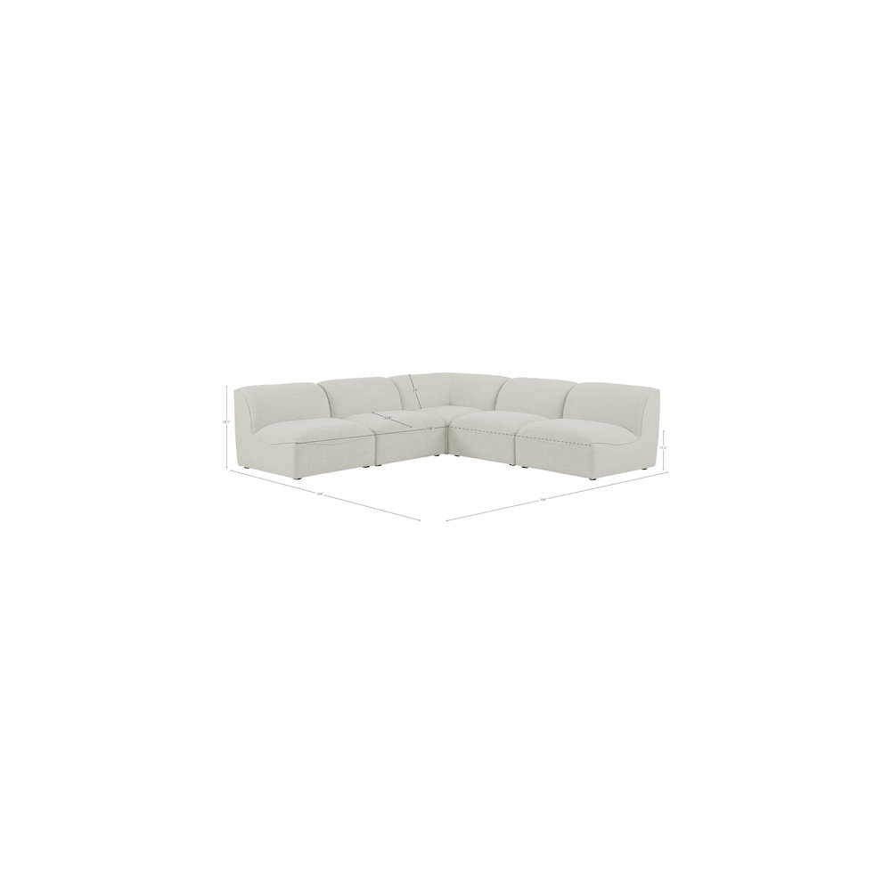 Miramar Cream Durable Linen Textured Modular Sectional