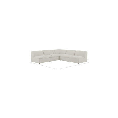 Miramar Cream Durable Linen Textured Modular Sectional