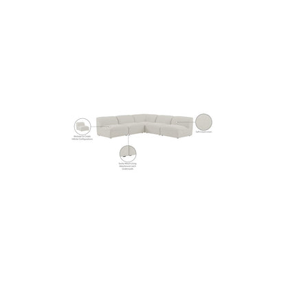 Miramar Cream Durable Linen Textured Modular Sectional