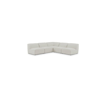 Miramar Cream Durable Linen Textured Modular Sectional