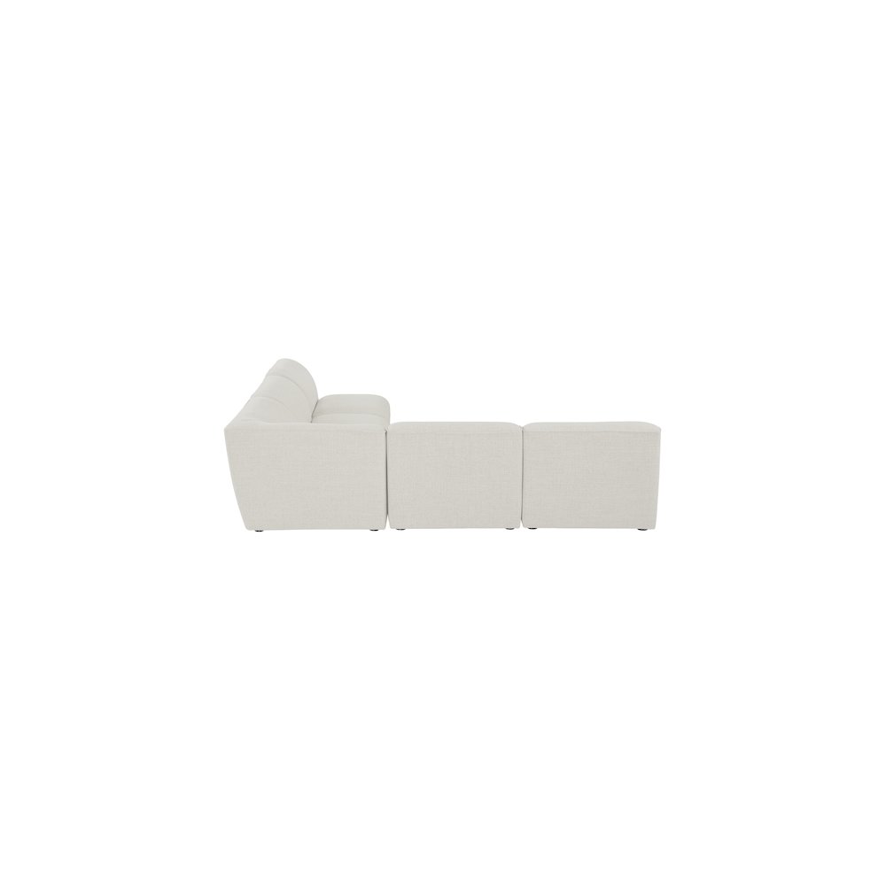 Miramar Cream Durable Linen Textured Modular Sectional