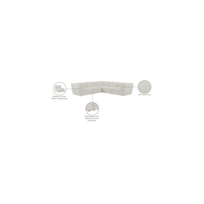 Miramar Cream Durable Linen Textured Modular Sectional