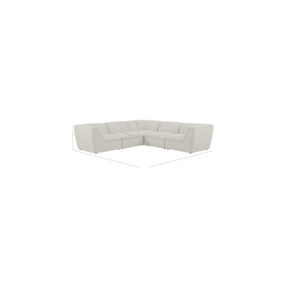 Miramar Cream Durable Linen Textured Modular Sectional