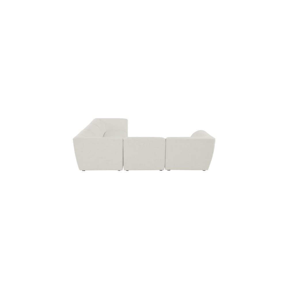 Miramar Cream Durable Linen Textured Modular Sectional