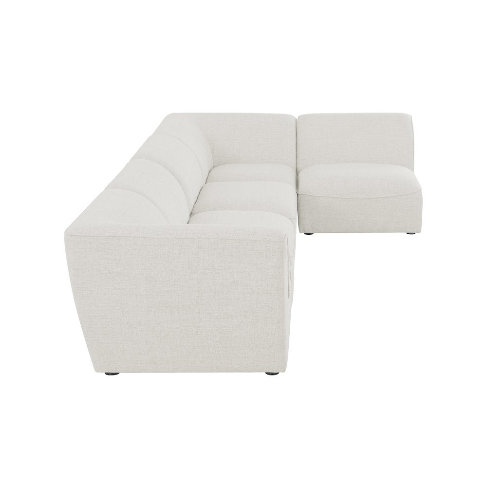 Miramar Cream Durable Linen Textured Modular Sectional