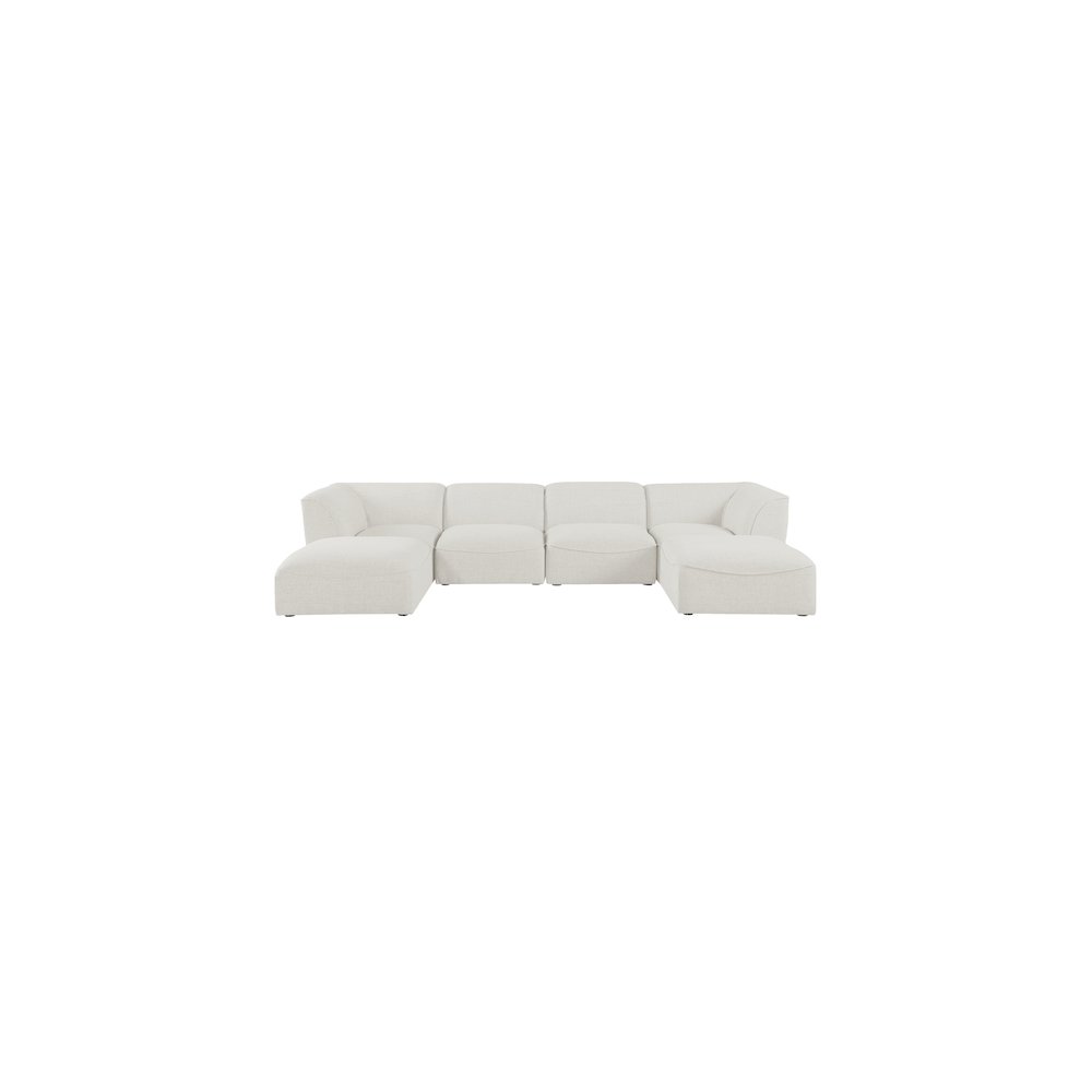 Miramar Cream Durable Linen Textured Modular Sectional