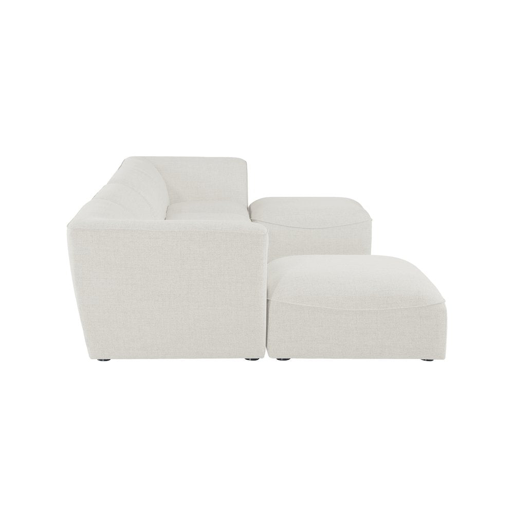 Miramar Cream Durable Linen Textured Modular Sectional