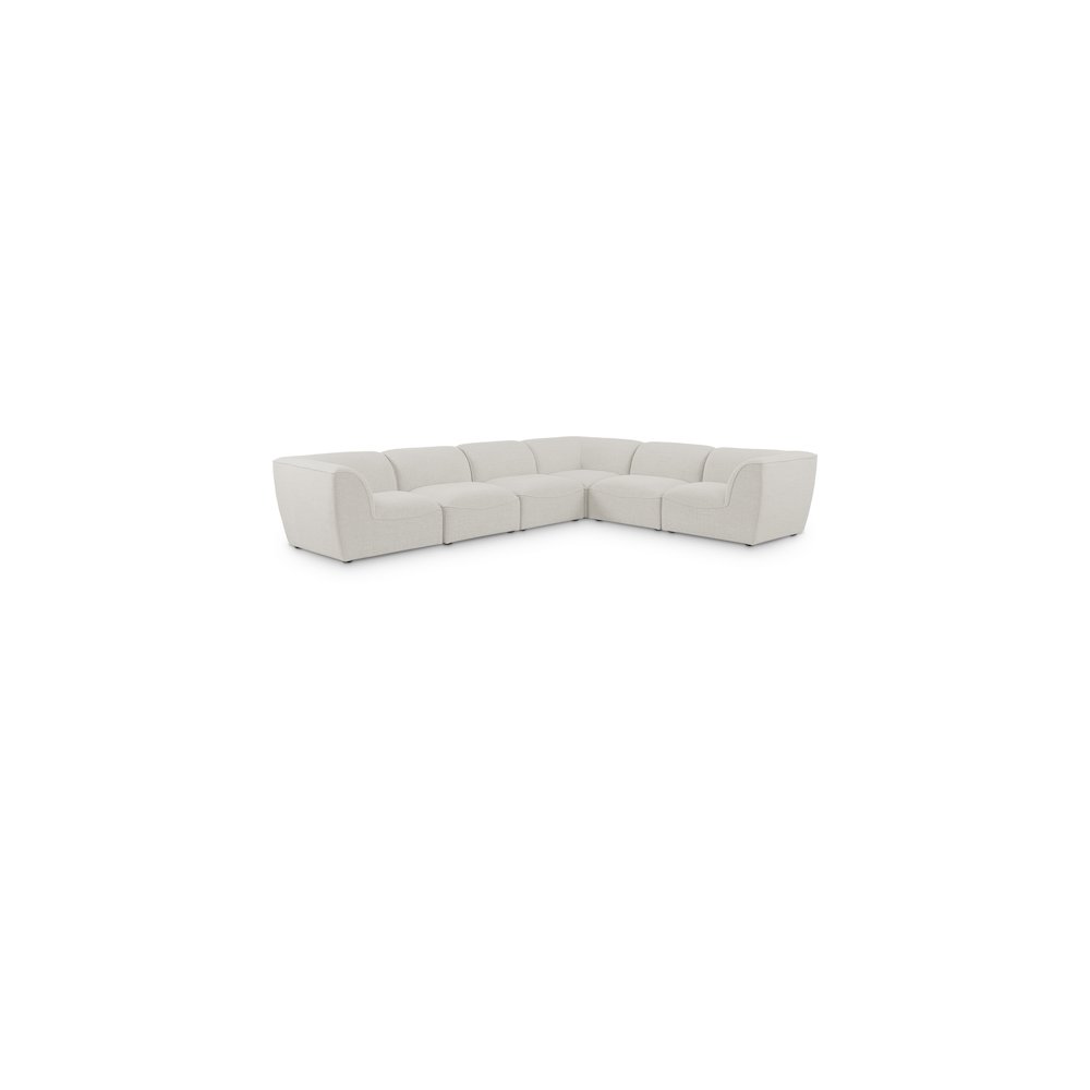 Miramar Cream Durable Linen Textured Modular Sectional