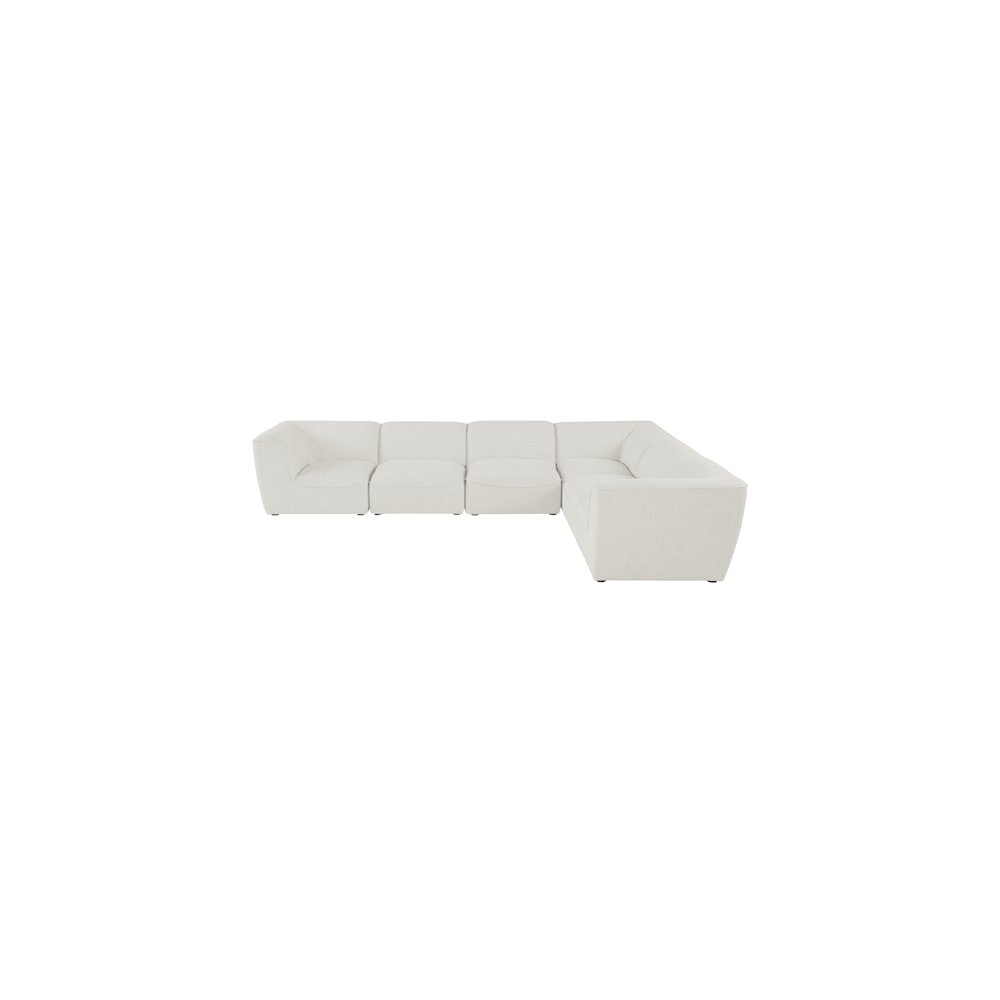 Miramar Cream Durable Linen Textured Modular Sectional