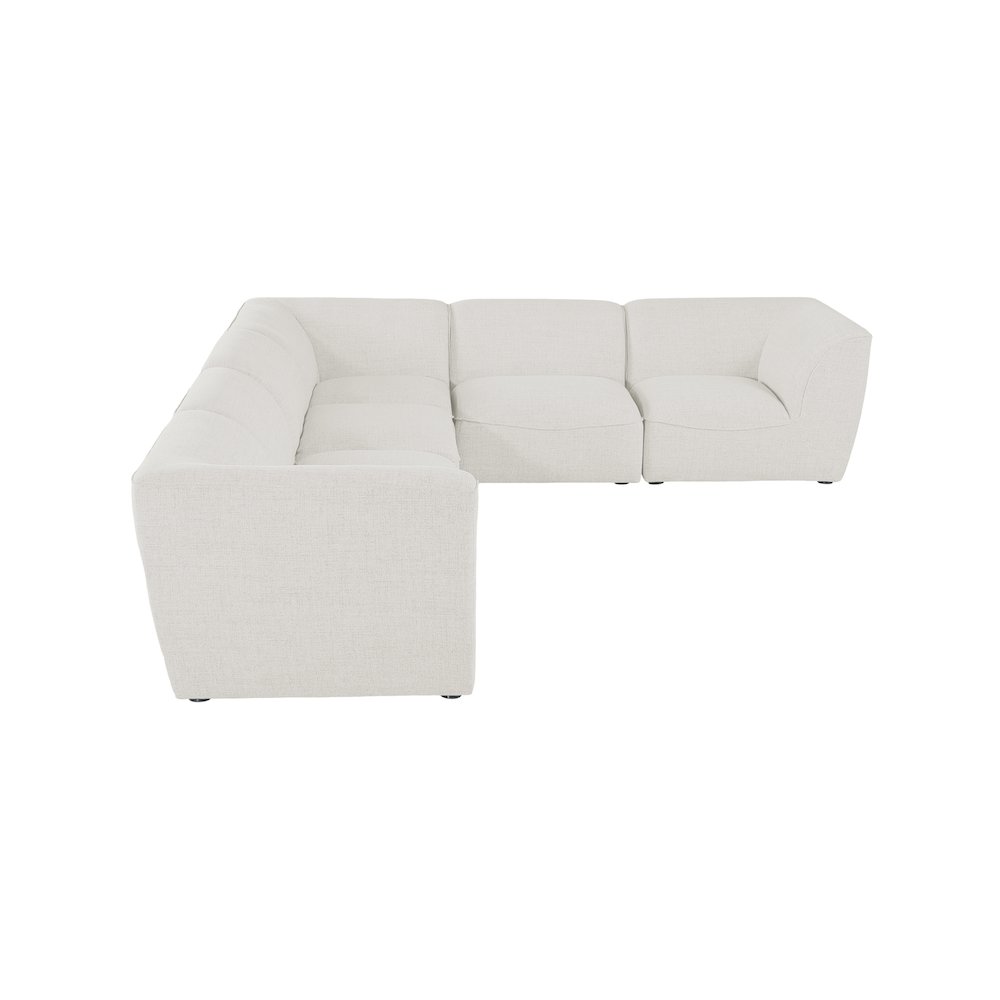 Miramar Cream Durable Linen Textured Modular Sectional