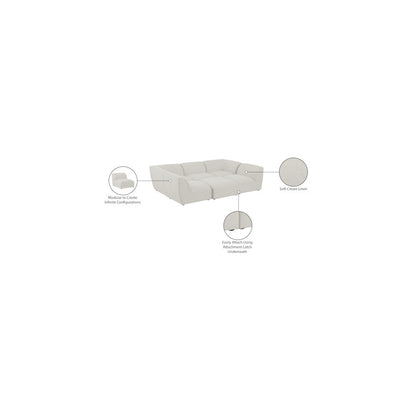 Miramar Cream Durable Linen Textured Modular Sectional