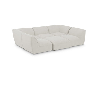 Miramar Cream Durable Linen Textured Modular Sectional