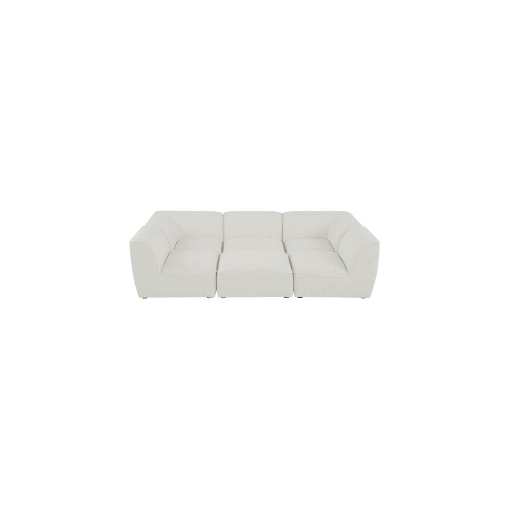 Miramar Cream Durable Linen Textured Modular Sectional