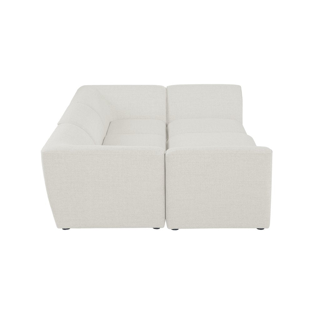 Miramar Cream Durable Linen Textured Modular Sectional