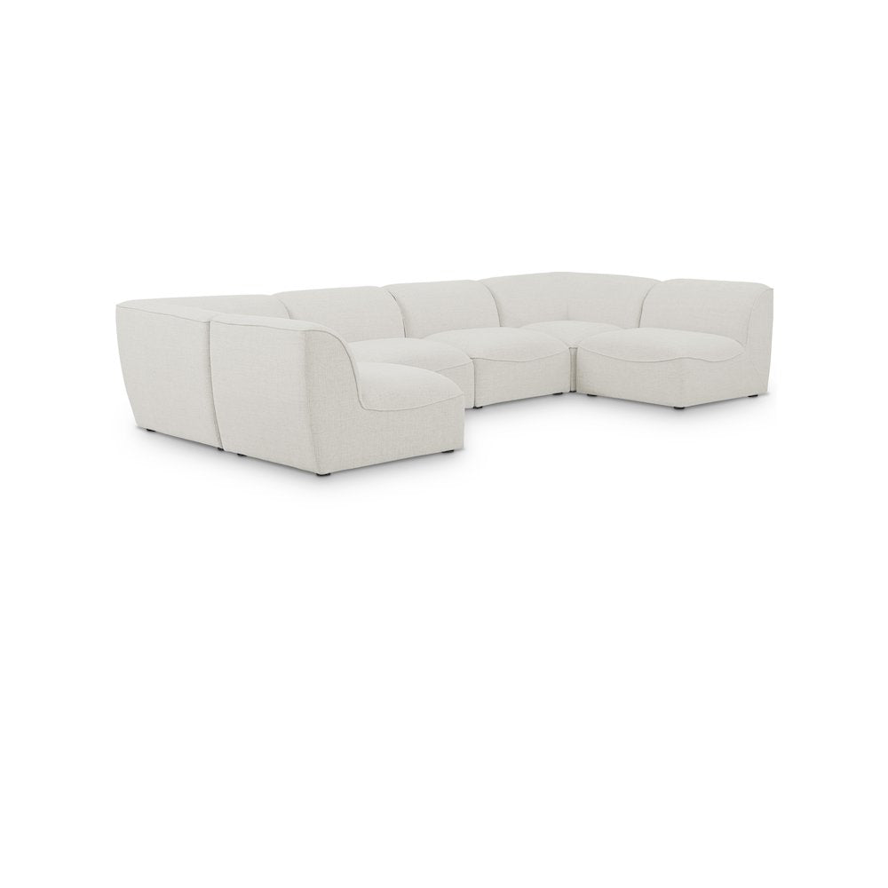 Miramar Cream Durable Linen Textured Modular Sectional