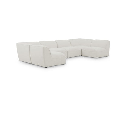 Miramar Cream Durable Linen Textured Modular Sectional